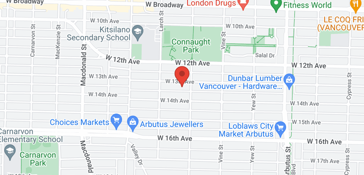 map of 2428 W 13TH AVENUE